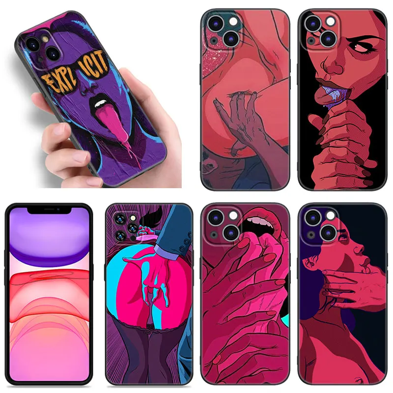 Hot Girls Sexy Twerk Black Silicone Phone Case For Apple iPhone 12 13 Mini 11 14 15 16 Pro Max 7 8 Plus Shell Cover