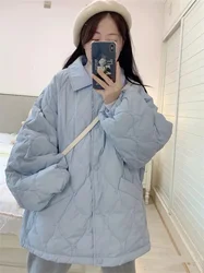 Add Fat Plus 300 Pounds of Bread Coat Cotton-Padded Woman 2023 Winter Korean Version of Thin lazy Wind Cotton-Padded Jacket Ins