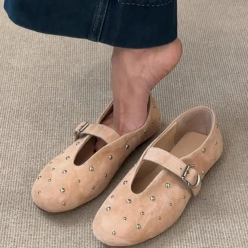

Women Flats Ballet Marie Janes Shoes Sandals Shallow Loafers Woman Designer Suede Casual Dress Women Shoes