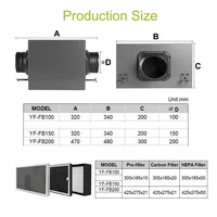 Boîtier de filtre en ligne 3 couches HEPA et charbon actif pour conduits CVC et ventilateurs en ligne, support de montage, purification de toute la maison 4