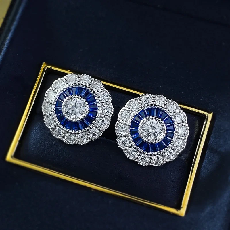 

New S925 pure silver 4.5mm round white diamond earrings with simple and fashionable temperament, versatile Jewelry
