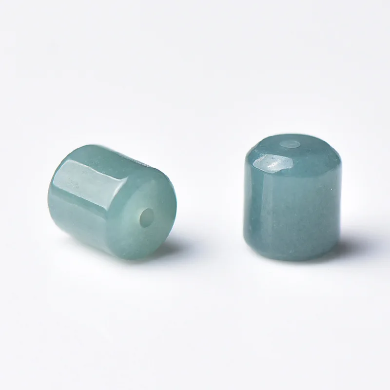 

10PC Natural Ice Blue Water Jade Bucket Beads DIY Earrings Charm Jewellery Fashion Accessories Charm Amulet Gift Women Men