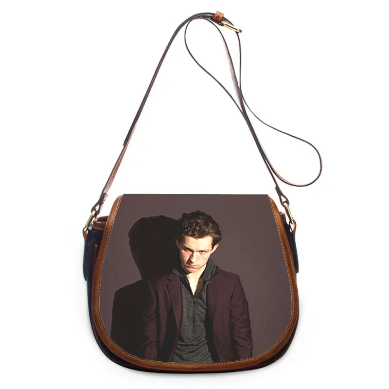 Bolso cruzado con estampado de Tom Holland para mujer, bandolera de lujo con cremallera, novedad