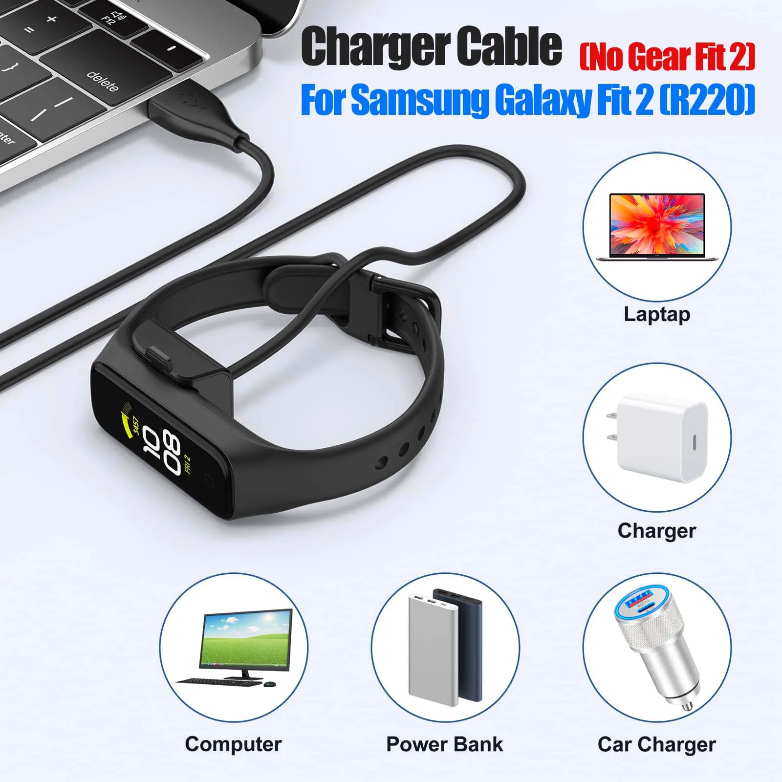 For Samsung Galaxy Fit 2/SM-R220(Not Applicable to the Gear Fit-2) USB Smartwatch Charger Replacement Charger Charging Cable