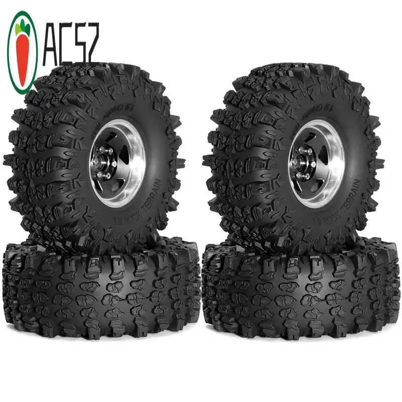 

AC52-4Pcs 1,9-дюймовые металлические колеса с шинами диаметром 118 мм для осевого SCX10 D90 Wraith 1/10 RC Альпинистский гусеничный автомобиль Запчасти