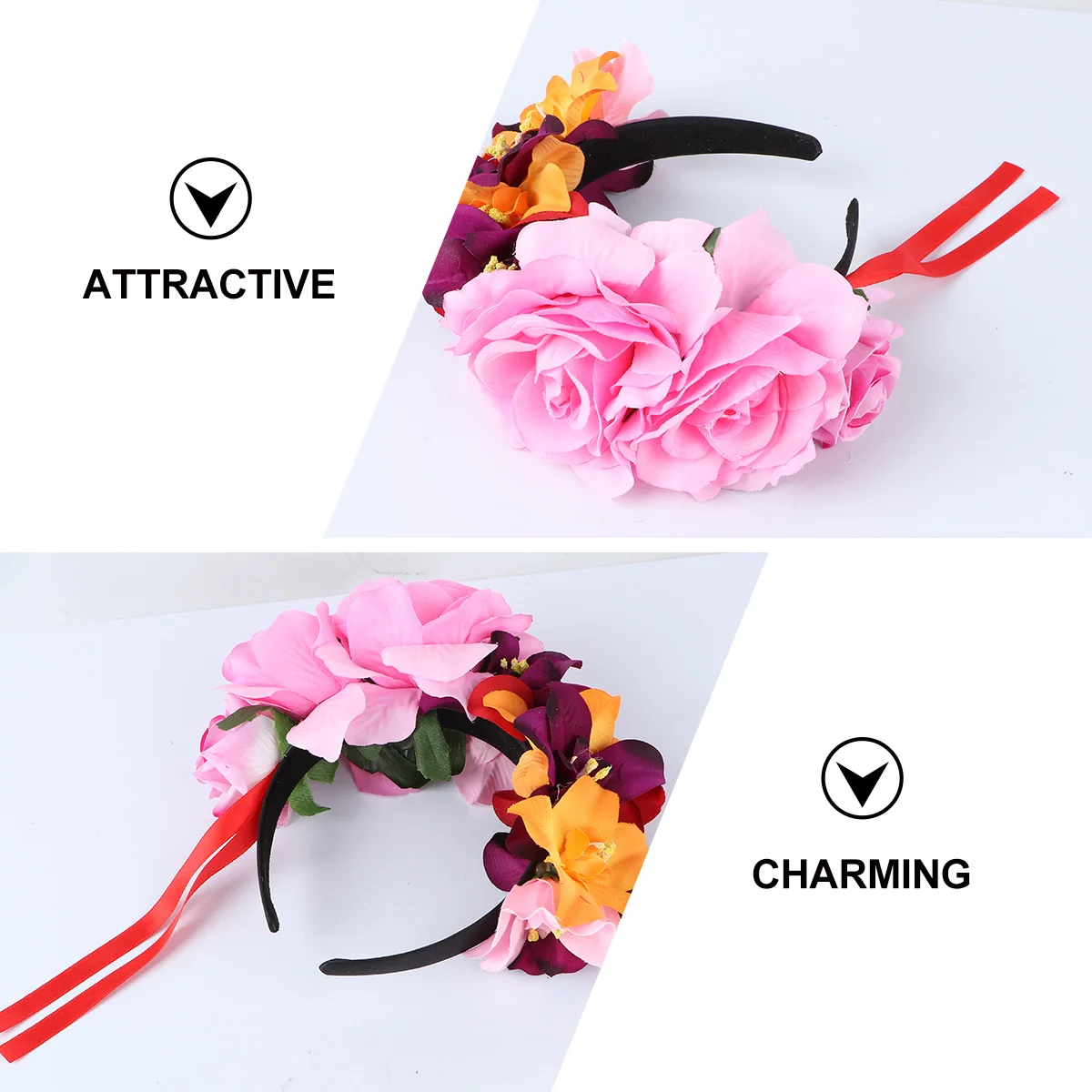 

Festival Headband Orchid Flower Hair Band Halloween Christmas Party Decoration Attractive Standard Size Charming