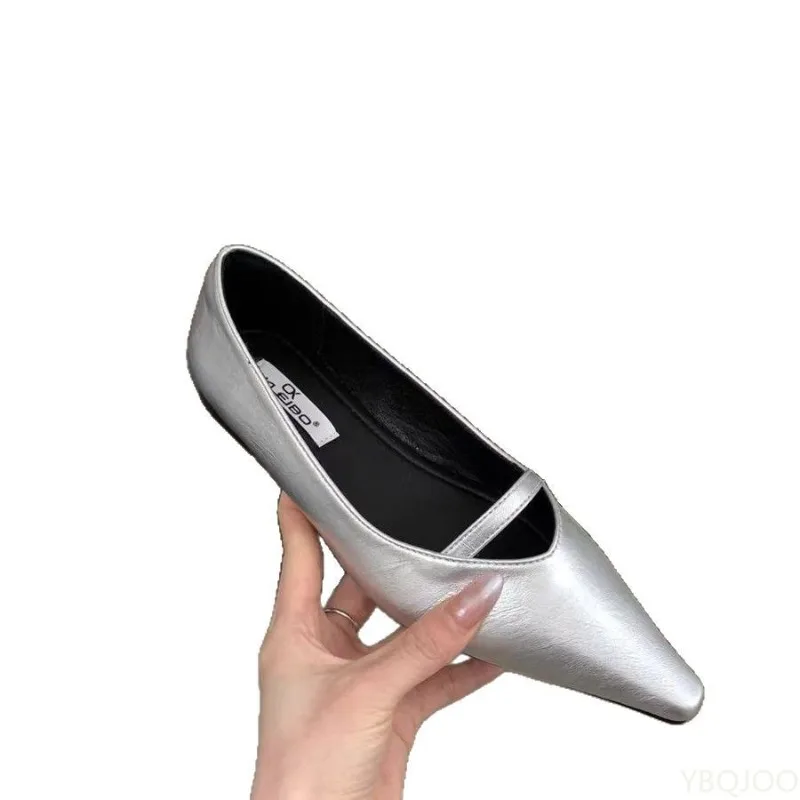 Women's Fashionable versatile retro pumps Elegant single shoes New lady Solid Color elegant minimalist women pointed  shoes