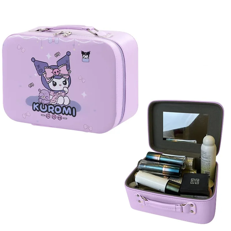 Makeup Bag With Mirror New Kulomi Cute Large Capacity Portable Cartoon Melody Makeup Box