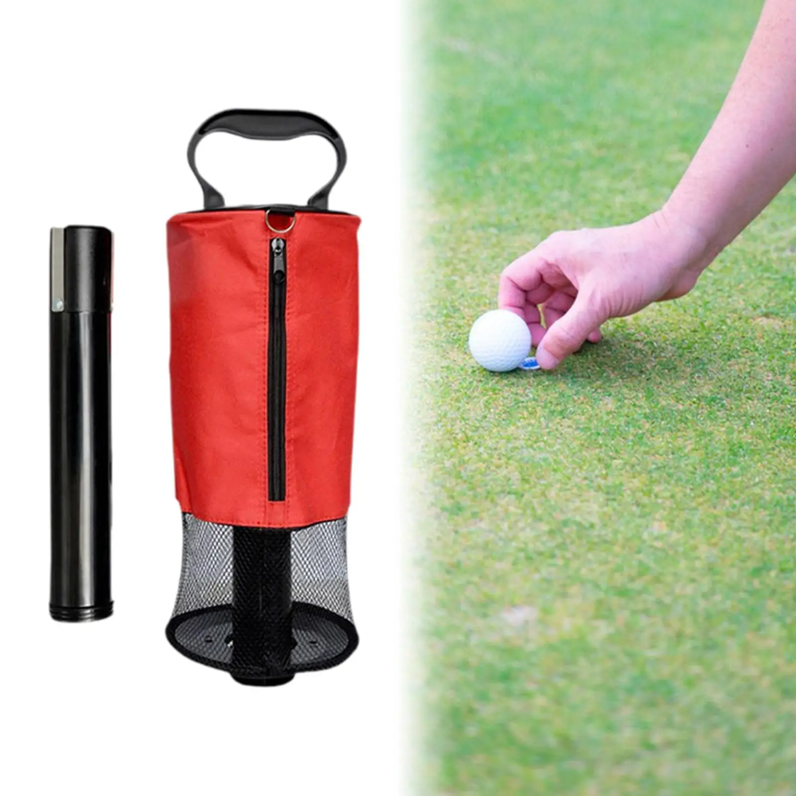 portable-golf-ball-shag-bag-nylon-plastic-retriever-picker-large-capacity-ball-storage-tube-for-golf-practice-supplies