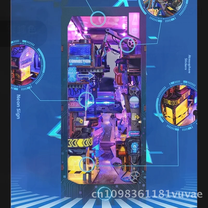 DIY 수제 무한 차원 책꽂이 모델 소형 집 목조 건축 키트 휴일 선물 소년용 인터랙티브 두뇌 자극