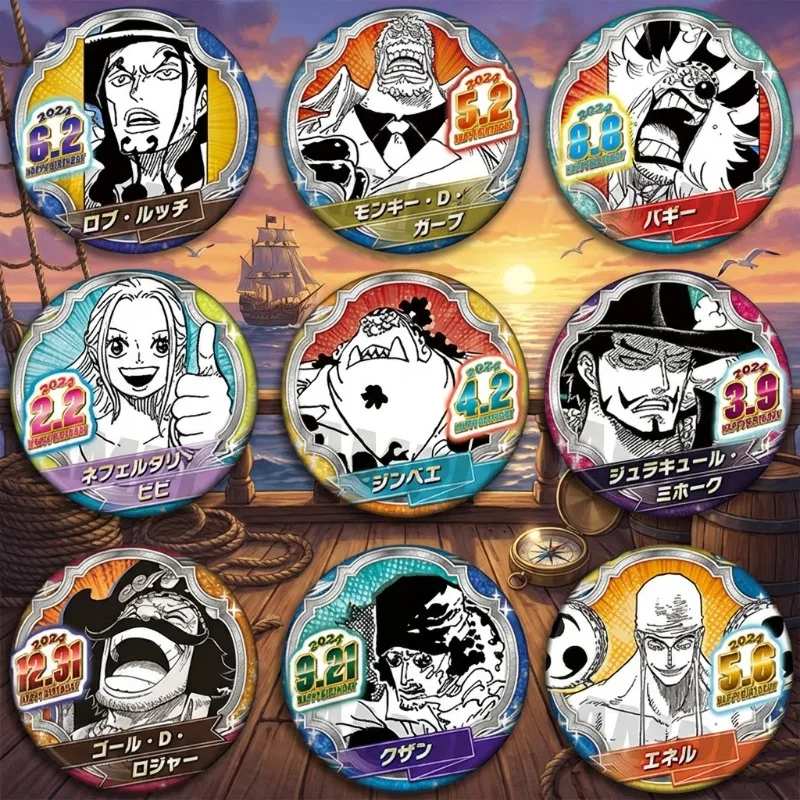

One Piece Anime Badge 2026 Birthday Pin Set Zoro Luffy Ace Trafalgar Law Chopper Sanji Nami Robin Franky Brook Jinbe Shanks