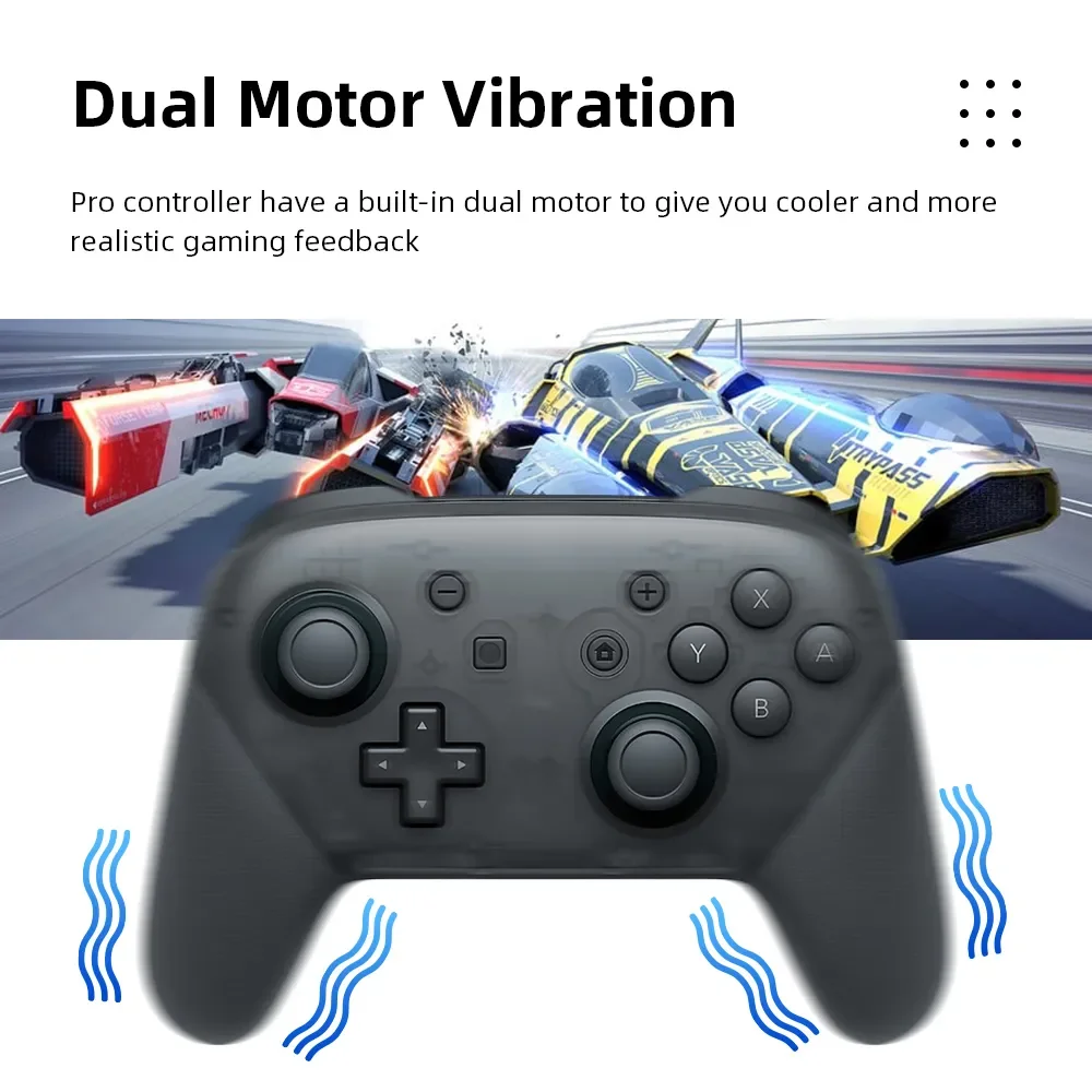 Dla kontrolera Nintend Switch Pro z funkcją NFC i budzenia Joystick bezprzewodowy 6-osiowy żyroskop HD wibracyjny gamepad Bluetooth