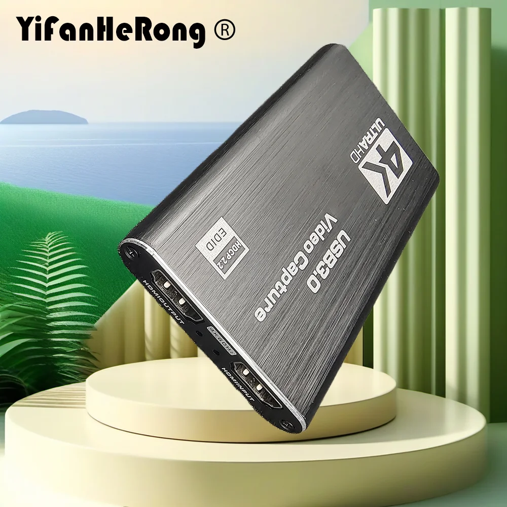 1080P HD Video Recorder Grabber for OBS Capturing Game Card Live HDMI-Compatible 4K USB 3.0 Video Capture Card