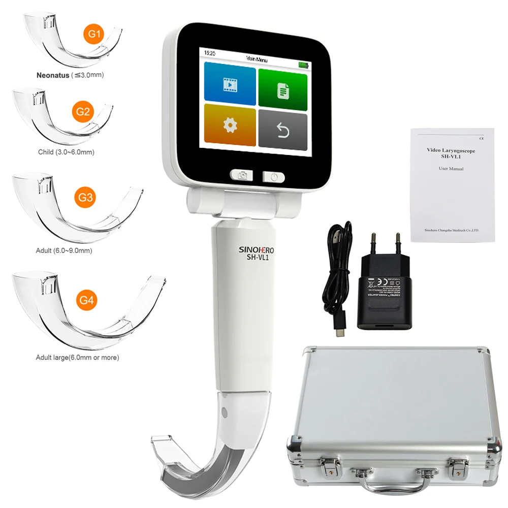 Portable Handheld Clear Vision for Easy Operation Veterinary Disposable Video Laryngoscope Camera for Animal or Human Use