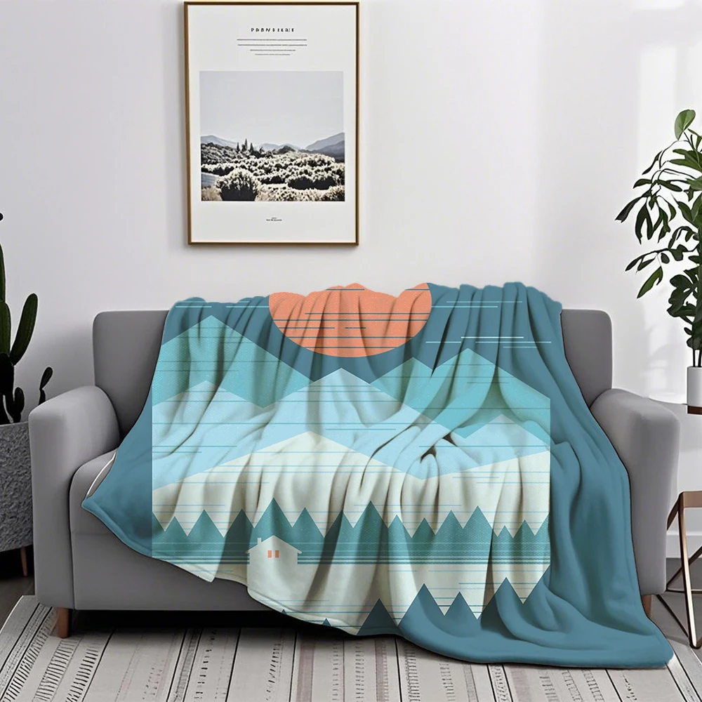 Flannel Multi-Use Blanket Dreaming Cabbages Floral Bedsheet Throw Anti-Pilling Blankets For Students Bathroom Spring/Autumn