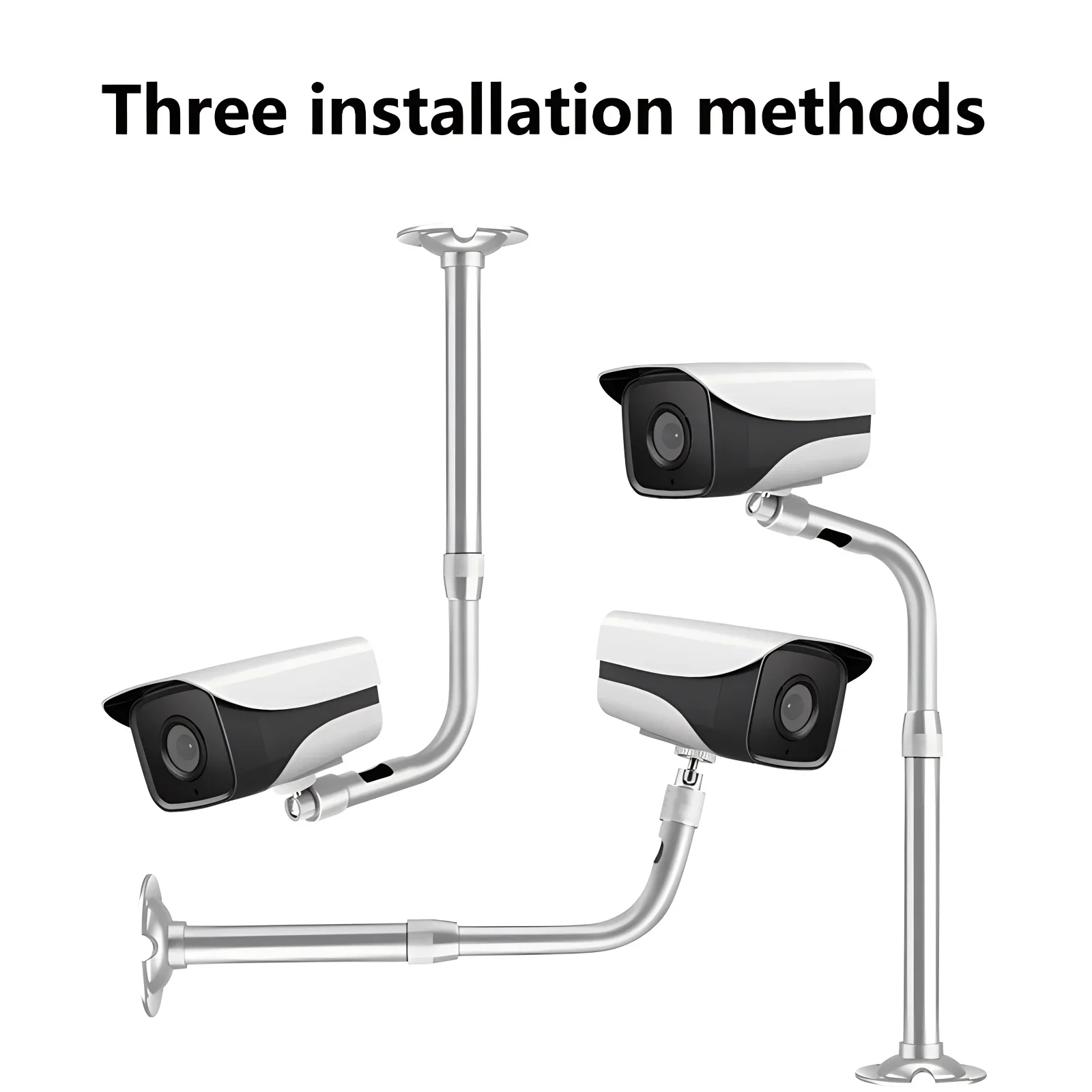 L-type Telescopic Pole Support Security Camera Wall Ceiling Mount Bracket 360 Degrees Adjustable Projector Stand Hanger Holder