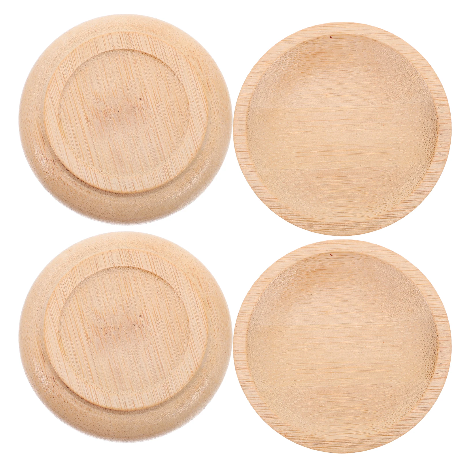 

4Pcs Bamboo Small Snack Serving Dishes Japanese Style Dipping Sauce Bowls Soy Sauce Dessert Plates Dipping Bowl Plate