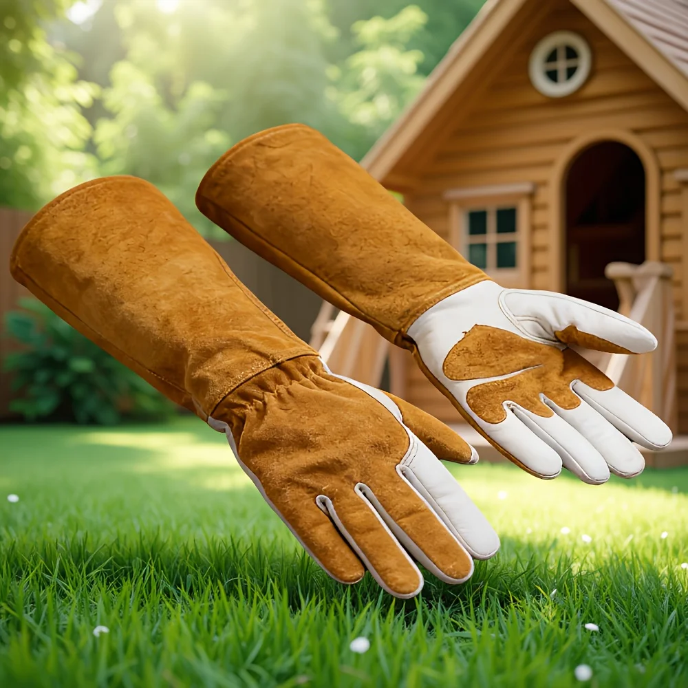 1 Pair of Durable Unisex Gardening Gloves, Reinforced Puncture-Resistant, Comfortable and Breathable, Suitable for Garden Pruning, Plant Care, Weeding, Farming, Outdoor Camping, and Everyday Garden Work. Available in Multiple Sizes.