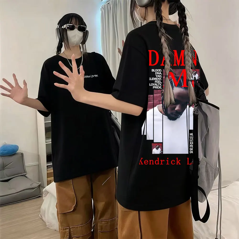 

Rapper Kendrick Lamar Damn Album Graphic T Shirt Men Women Hip Hop Fashion Short Sleeve T-shirt Male Oversized Cotton Streetwear