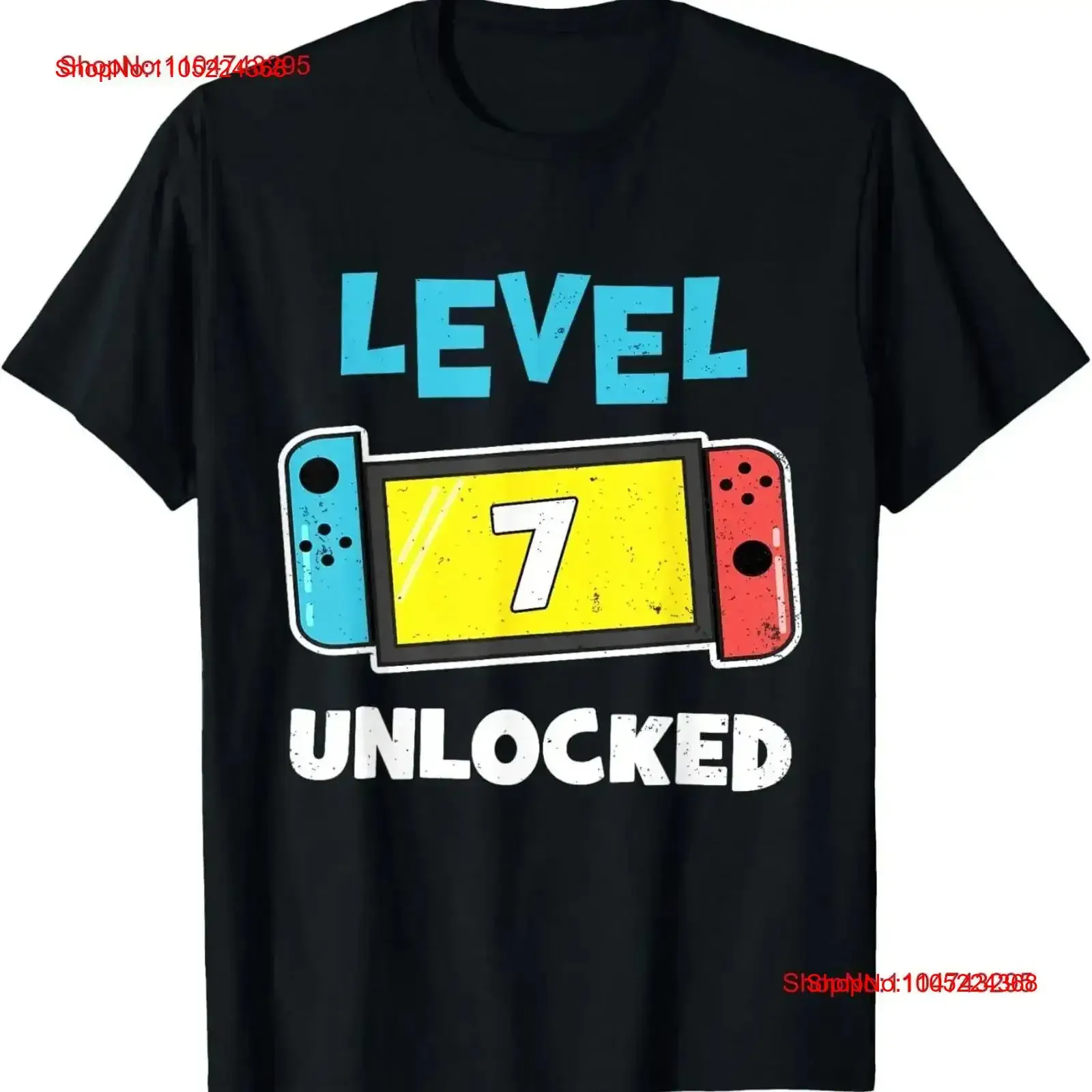 Level 7 unlocked Gamer 7th Birthday Video Game lovers T Shirt vintage Washed Versatile Stylish Stretched Top For Everyday Wear