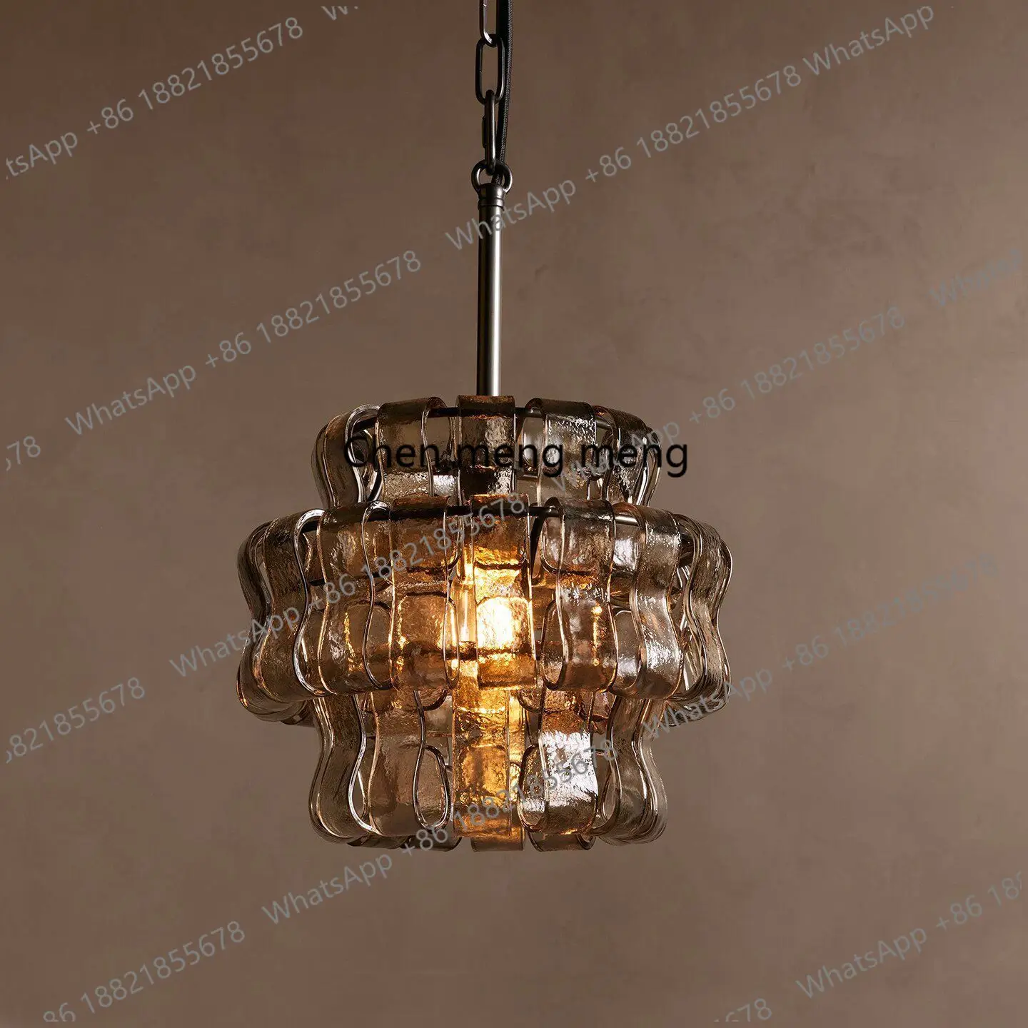 

Light luxury glass bedroom small chandelier retro bedside lamp, entrance aisle corridor balcony