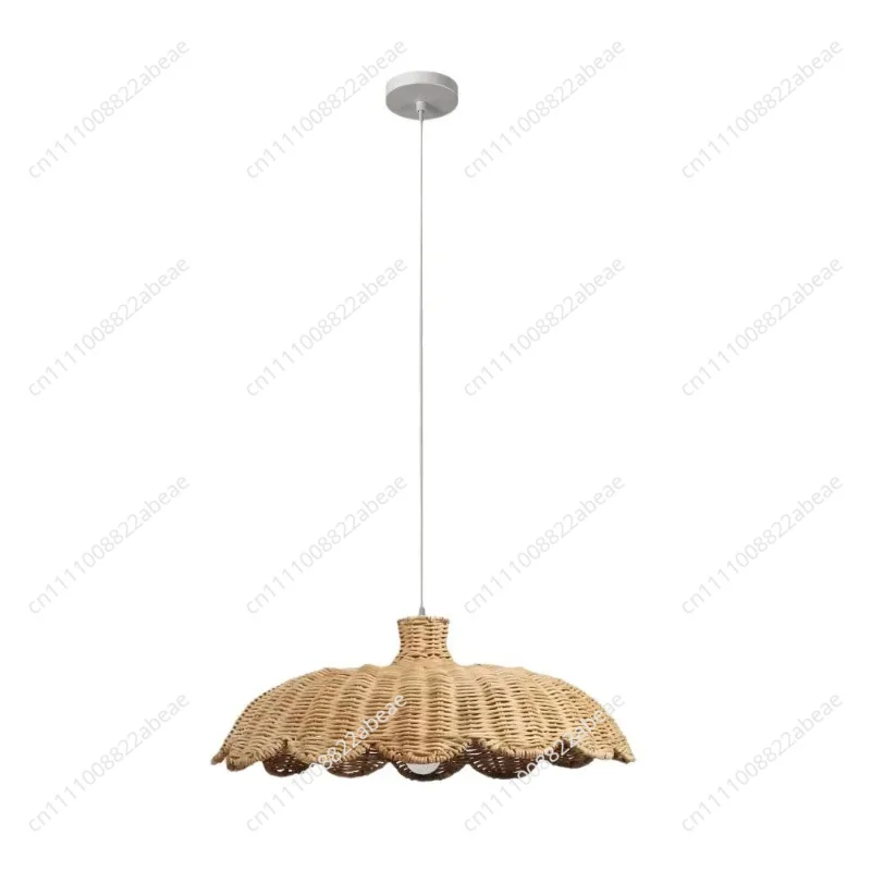 Handmade Weave Pendant Lamp Natural Rattan Hanging Lamp for Dining Room Bedroom Kitchen Retro Restaurant Table Pendant Light