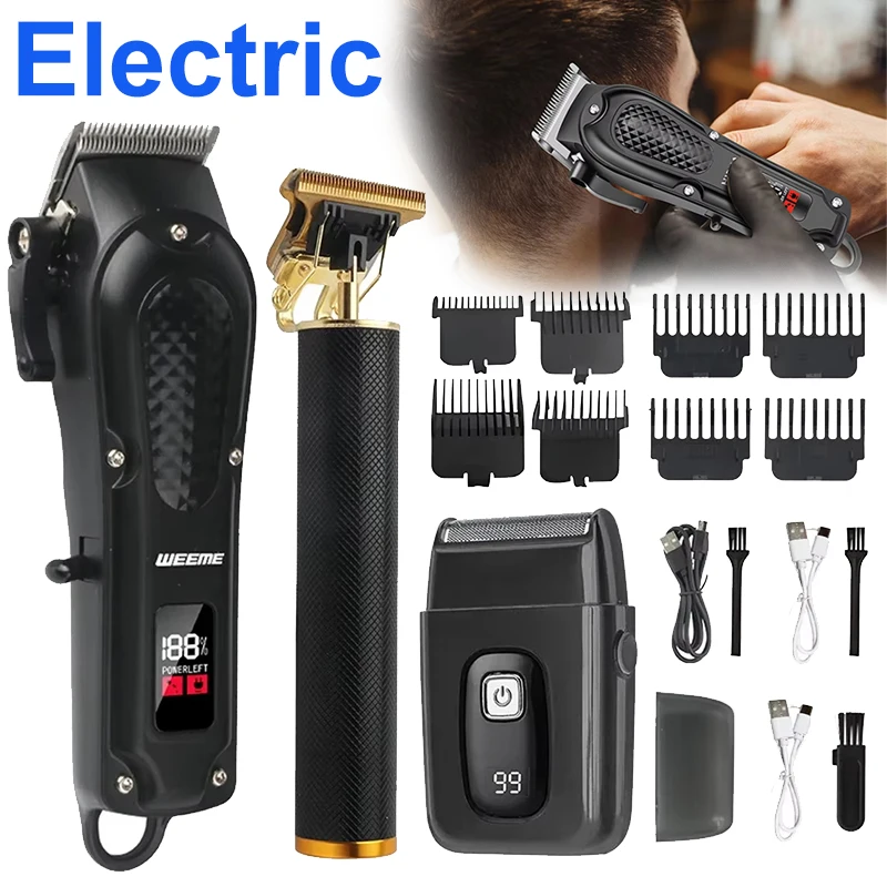Vintage Hair Clipper Kit  Cordless Trimmer portable USB Fast Charging Hair Cutting Machine Electric Shaver Barber Boyfriend Gift