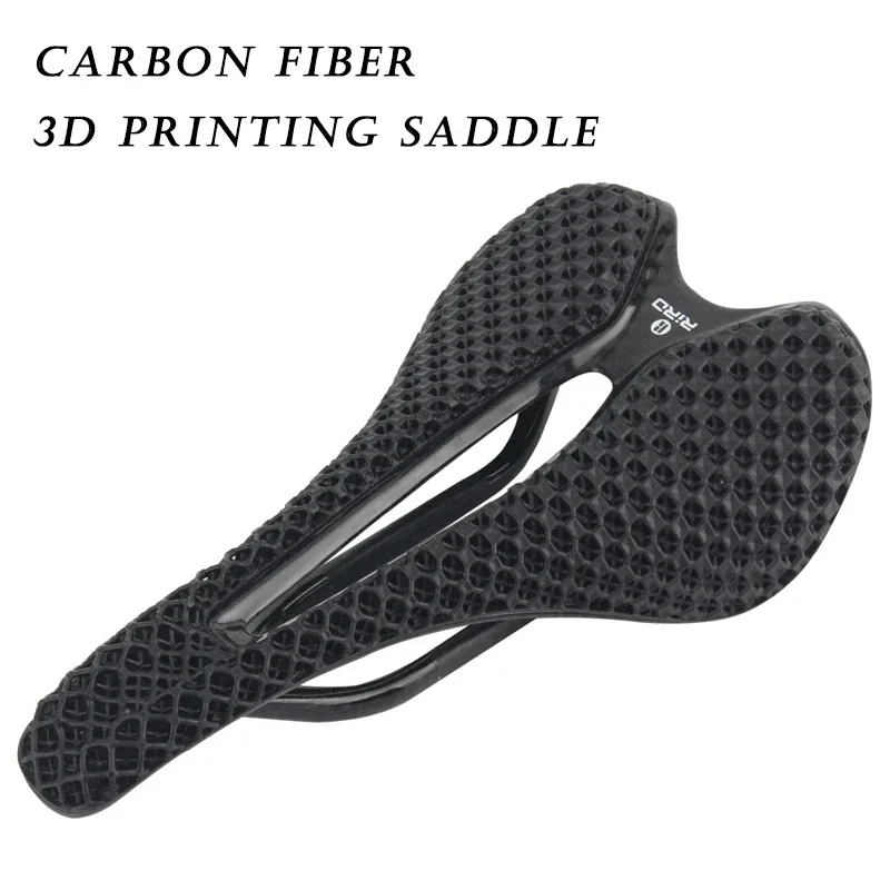 RIRO Bicycle Carbon Fiber Saddle 3D Printing Seat Ultra-Light and Breathable Hollow Honeycomb Cushion for Road Bike/MTB Parts