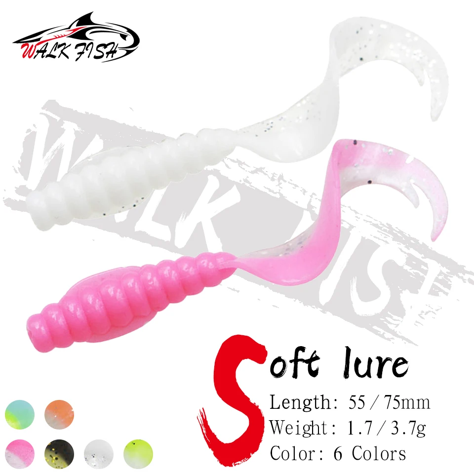 المشي الأسماك 10 قطعة جديد اليابان 55 مللي متر 75 مللي متر الصيد السحر دودة الطعوم الناعمة عمل جيد السباحة عالية الجودة الاصطناعي شكل باس لينة إغراء