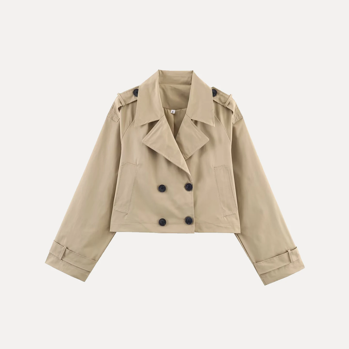 Faionable ort Zweireihiger langer Sve Damenmantel Herbst 2025Z Casual Pendeln Sle Loose Fit Anderes Material