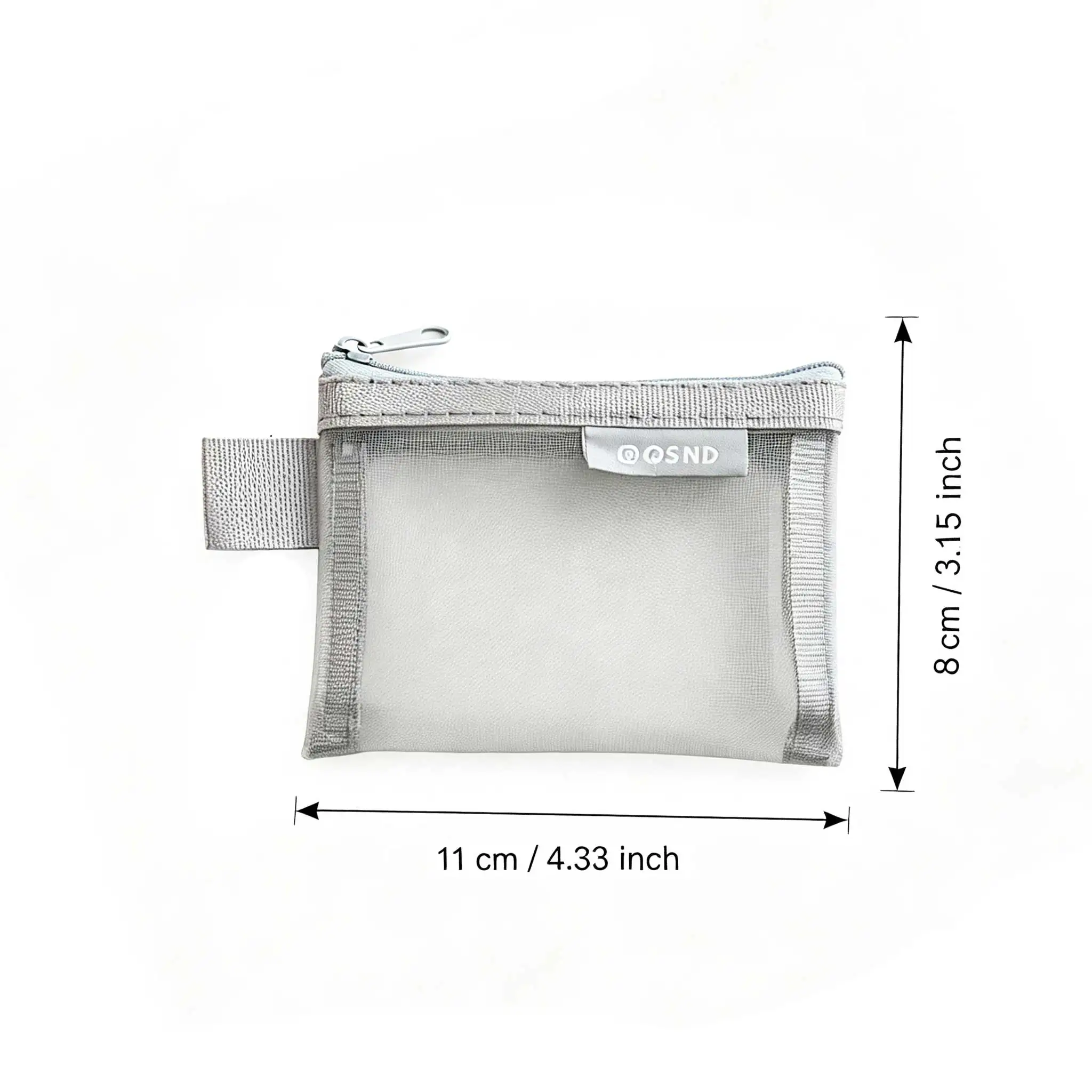 Portable Mesh Storage Pouch, Transparent Zipper Small Bag for Earbuds USB Cable Coin, Mini Travel Organizer GYH