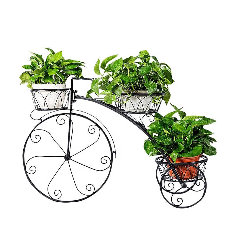 

Iron Flower Pot Bicycle Plant Stand Mid Century Plant Pots Flower Stands For Living Room Outdoor Plant Stands