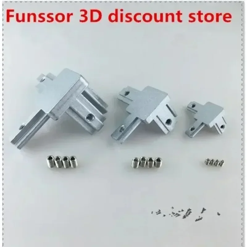 4pcs 3 Way End Angle Bracket Connectors For Europe Standard Aluminium Extrusion Profile 2020 Series Socket 6mm With Screws