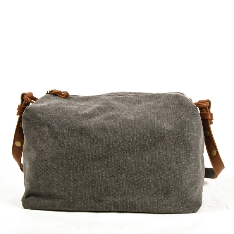 New men's canvas crossbody bag casual and artistic retro style single shoulder bag for men women's simple messenger bag