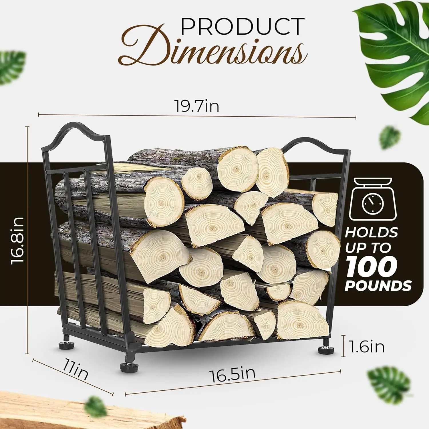 Storage Rack Metal Wrought Iron Wood Stacking Firewood Rack Firewood Storage Rack