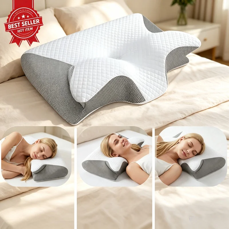 Soft Cotton Full‑Body Sleep Pillow, Ergonomic Body Support Cushion for Multi‑Position Sleepers Bedroom Rest