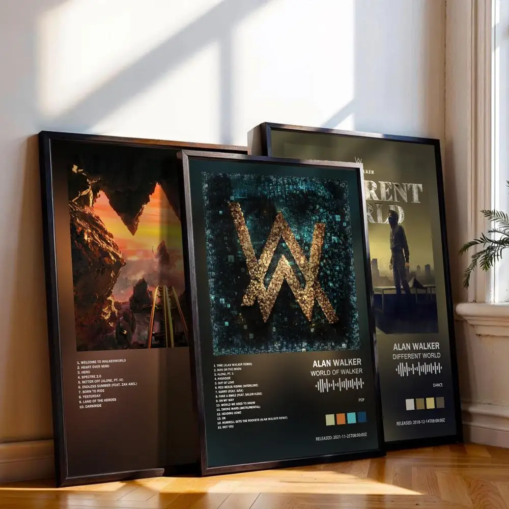 Alan Walker Poster Peelable Self-Adhesive Stickers, Frameless Wall Art Decals for Bedroom Living Room Home Decor
