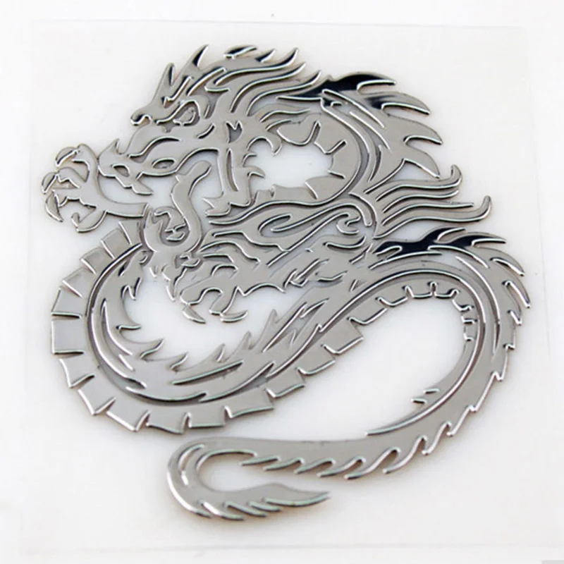 3D Car Trunk Nickel Alloy Badge Emblem Dragon Sticker Accessories Adhesive Car Styling Badge Stickers