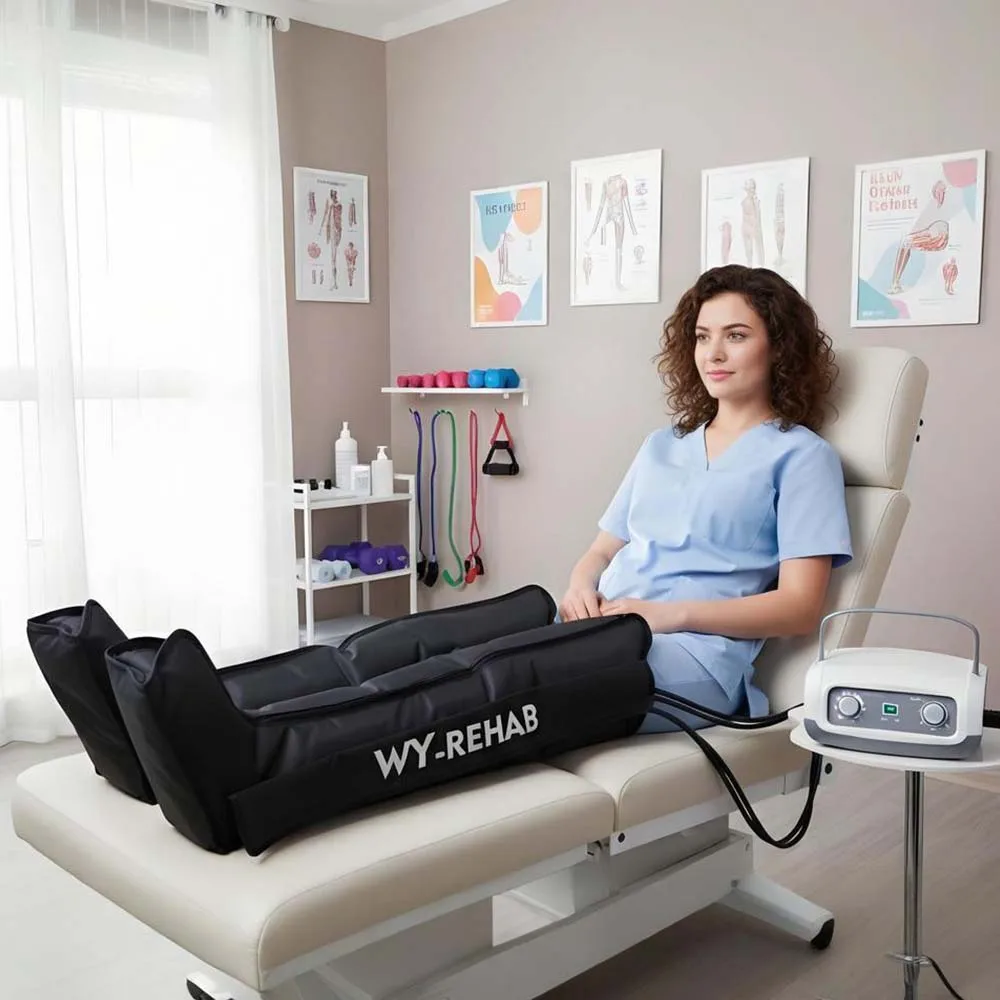 Professional Sequential Compression Recovery System 4-Chamber Air Compression Massage Boots for Improved Blood Circulation