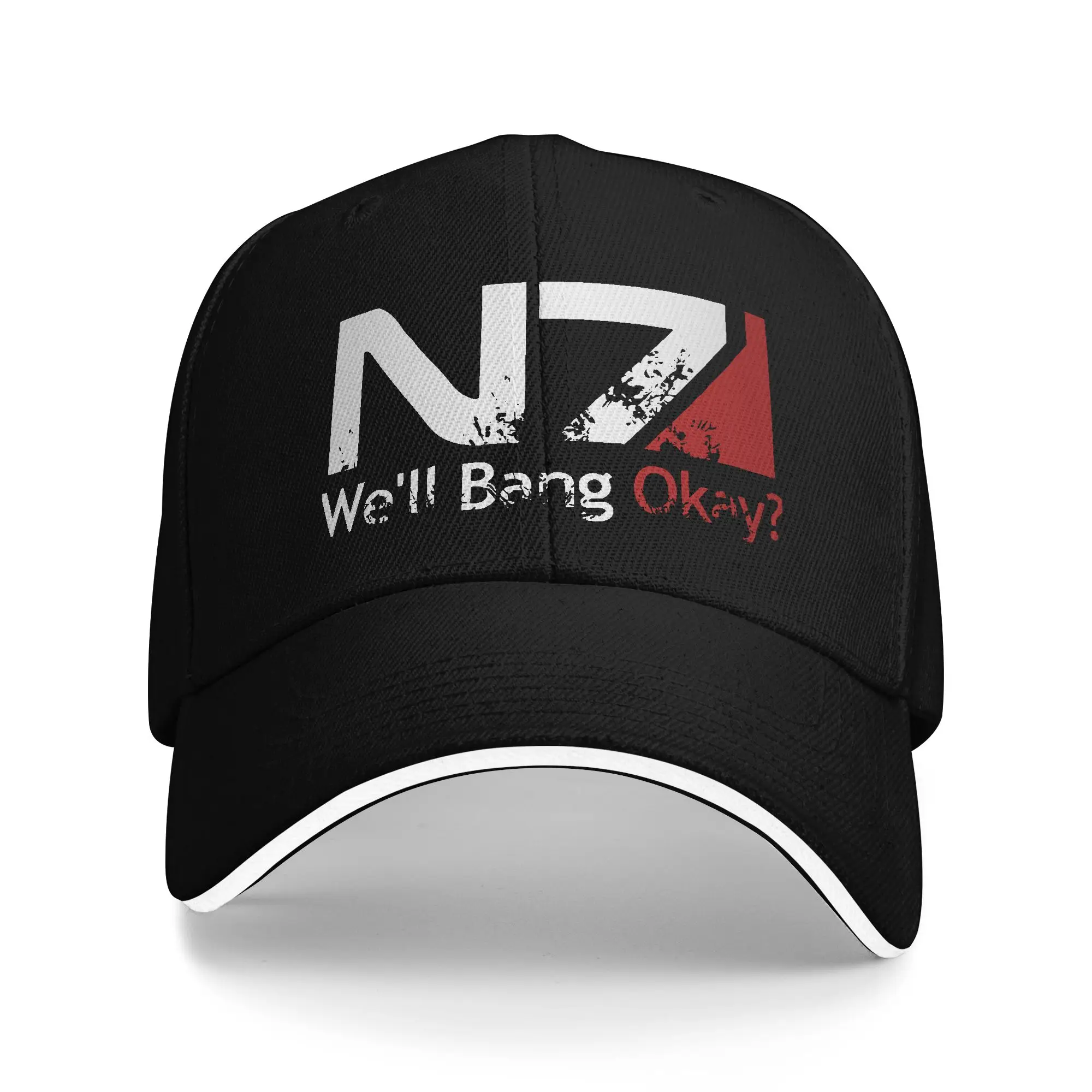 We'll Bang Okay Sandwich Hat Adult Mass Effect Shepard Gaming Hats Trucker Cap Adjustable Snapback Caps Baseball Caps Summer