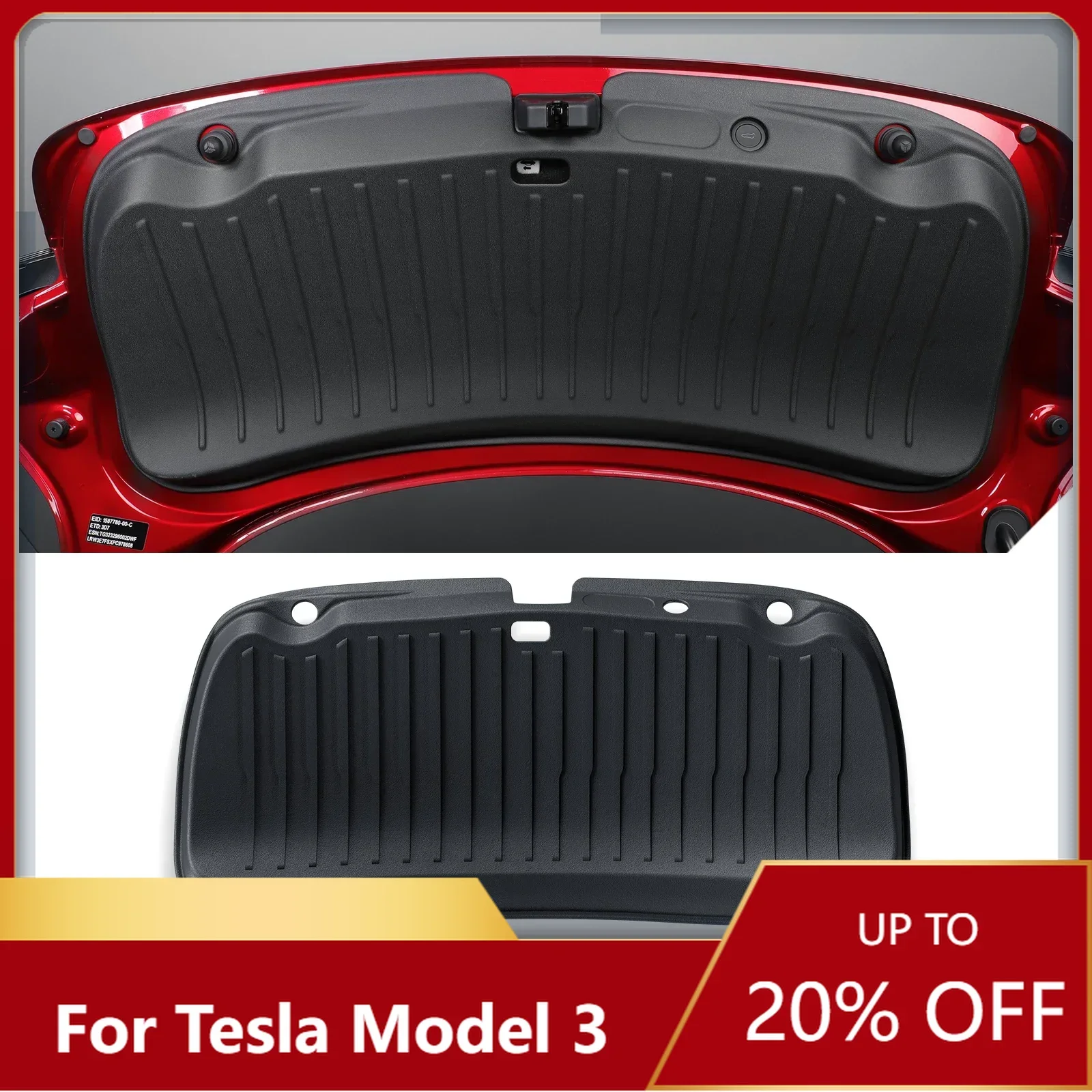 

New！For Tesla Model 3 Highland 2024 Car Trunk Tailgate Protective Mat Trunk TPE Wear Resistant Protection Pad Auto Accessories