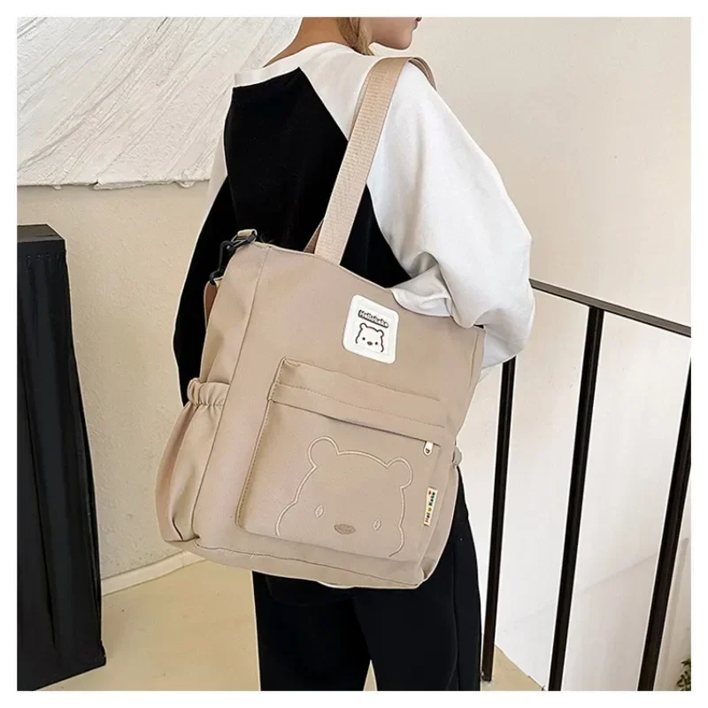 

Winnie The Pooh Waterproof Tote Large Capacity Student Cloth Bags Shoulder Bags Fashion Trend Printing Crossbody Bag Commuting