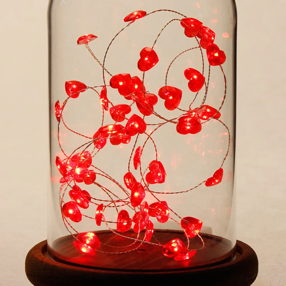 LED String Light 2M 20 LED Copper Wire Lovely Heart/Star/snowflake/Flamingo Garland lamp for Wedding Christmas Valentine's Day