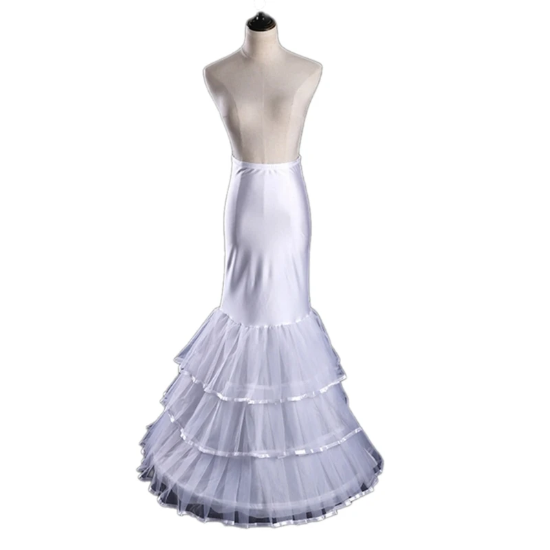 Y1UB High Waist Skirt Support Bride Girl Fishbone Violence Crinolines Long Underskirt