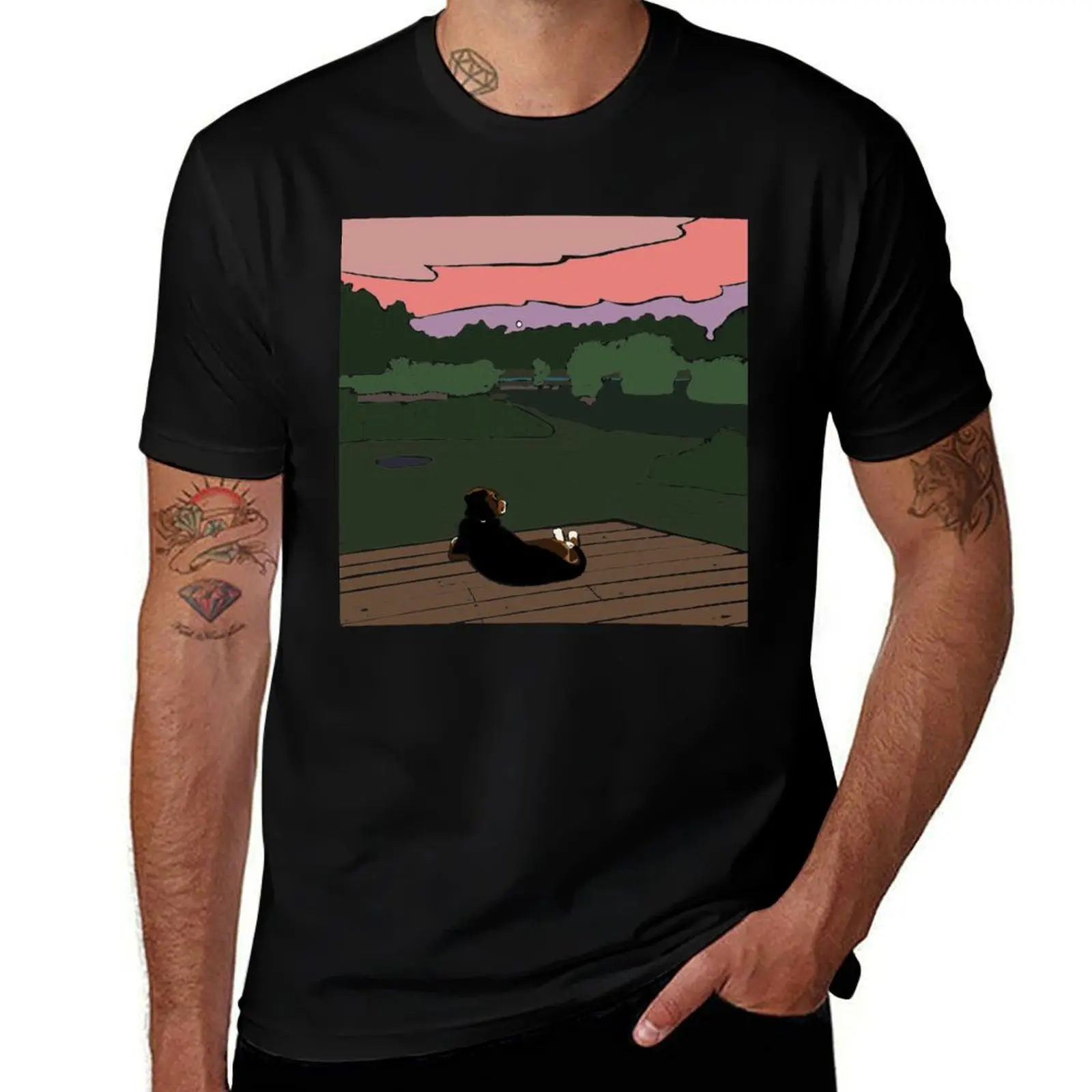 Just a Dog Watching the Sunset T-Shirt Christmas Theme Tee Top