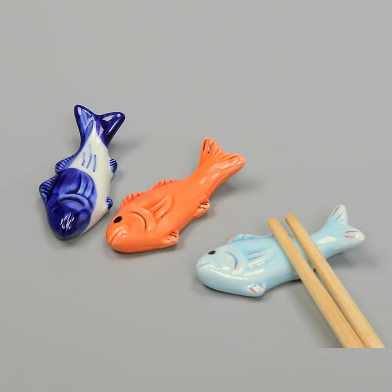 6 PCS Cute Fish Chopsticks Holder Ceramic Japanese Style