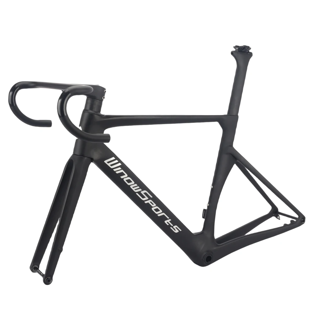 Winow Road Carbon Frame 700*28C Flat Mount Disc Brake 140MM Bicycle Frames Aero Full Hidden Cable Routing Road Bike Frameset