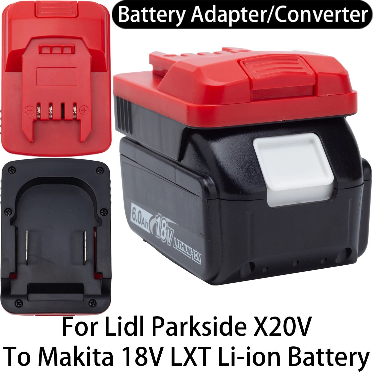 Agm Deep Cycle Battery - Adapter/Converter For Lidl Parkside X20V Li-ion