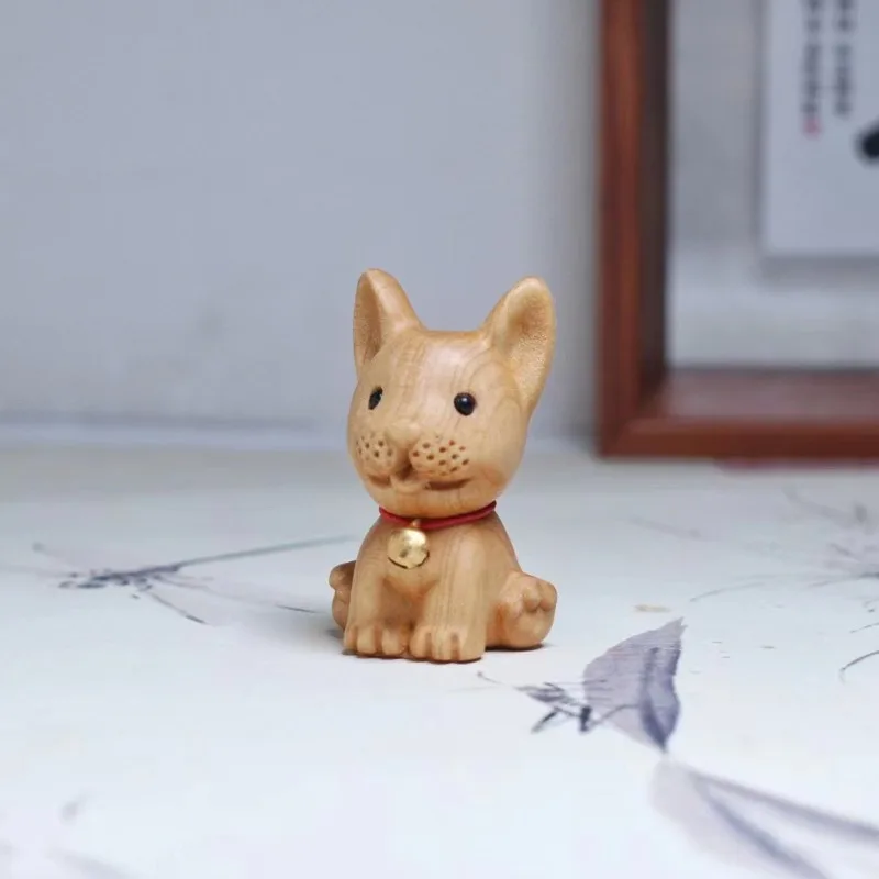 Cliff Cypress Carving Corgi Dog Ornament Decorative Pendant Creative Cute Teddy Puppy Wen Play Hand Piece Portable Plate Play