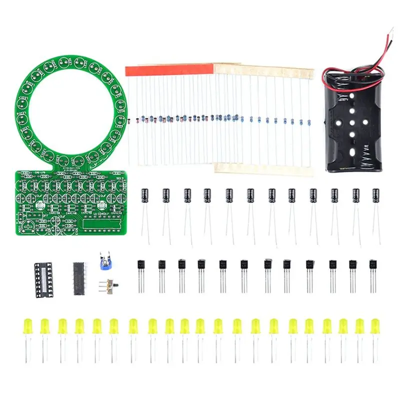 

FULL-CD4017 Ring Gradient Led Water Lamp Diy Electronic Kit Fun Welding Production Parts For Traning And Teaching